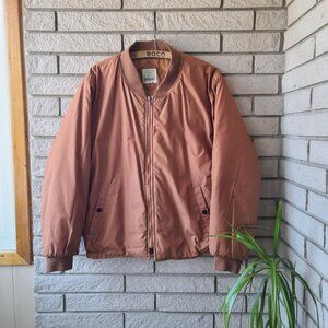 Vintage 90s 'Canadian Classic' tan zip-up canvas bomber jacket men's M